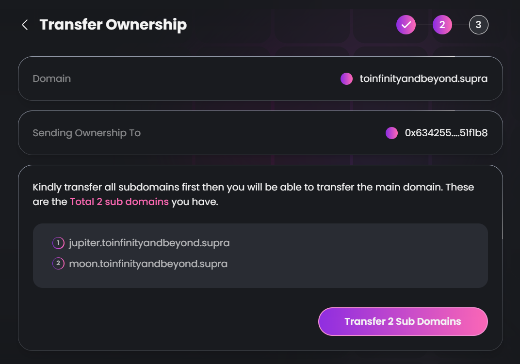 Enter the New Wallet Address