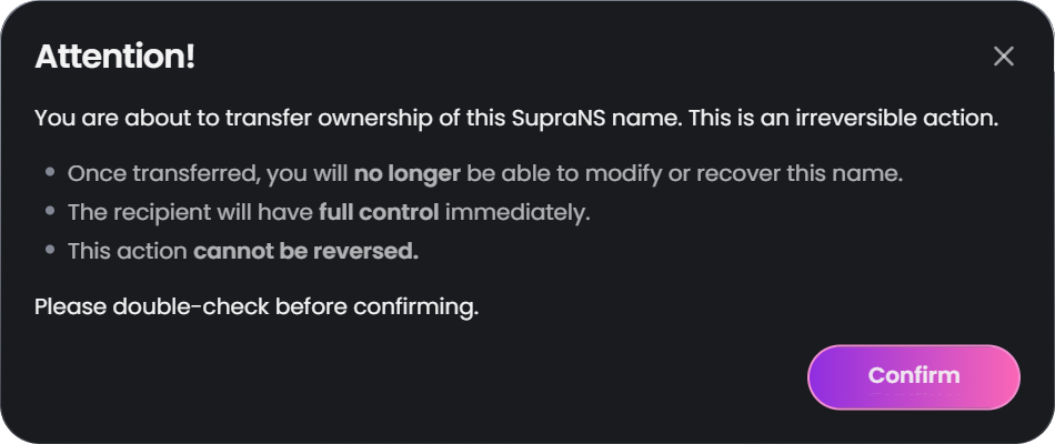 Transfer Ownership