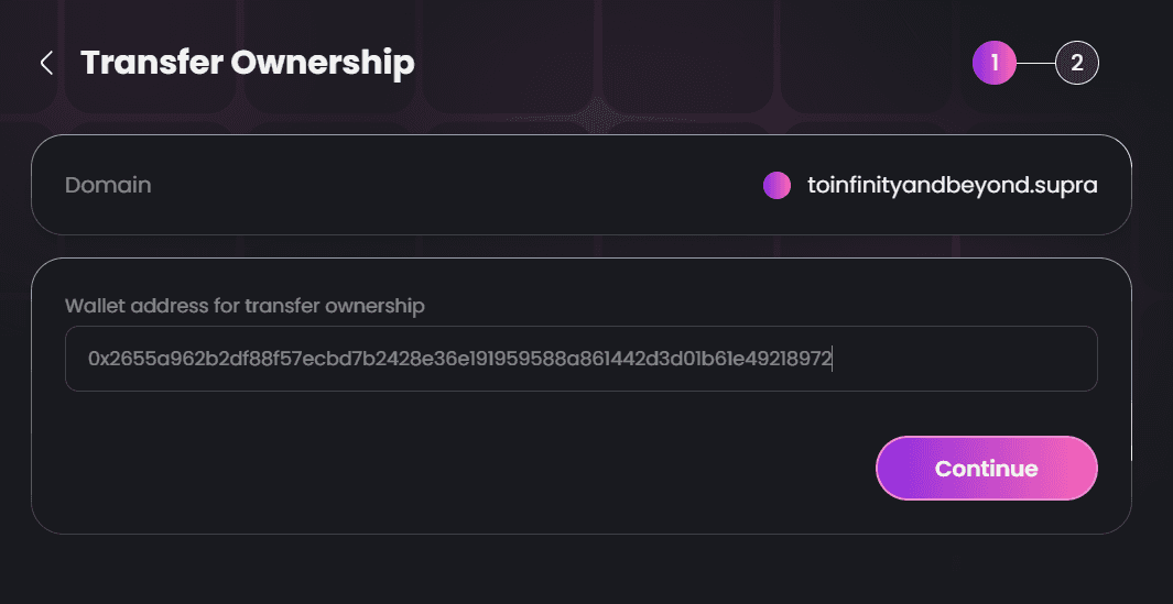 Enter the New Wallet Address