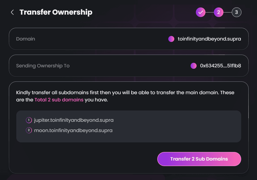 Enter the New Wallet Address