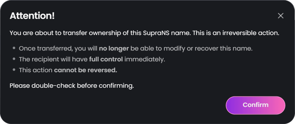 Transfer Ownership
